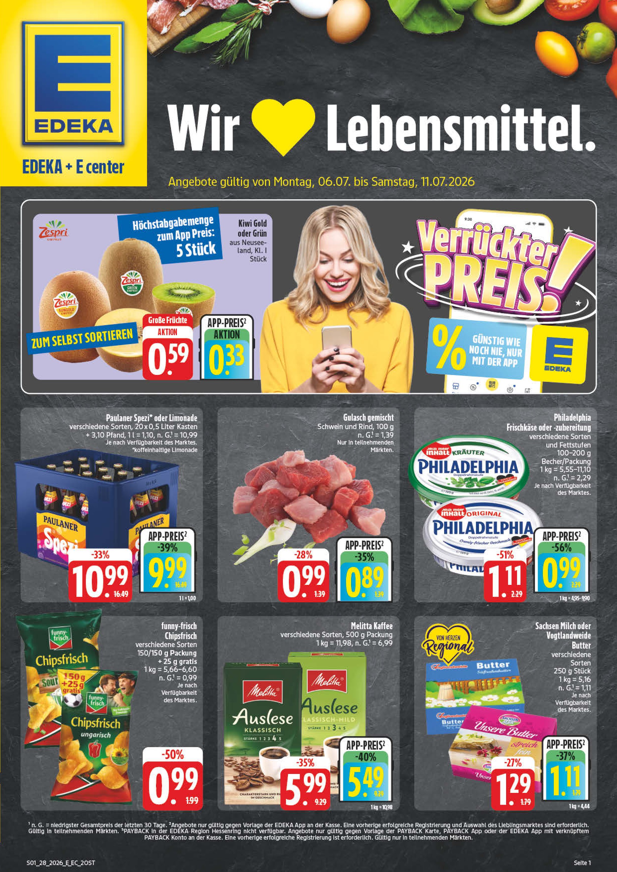 Aktueller EDEKA Prospekt, "Wir lieben Lebensmittel!", mit Angeboten der Woche, gültig von 06.07.2026 bis 06.07.2026